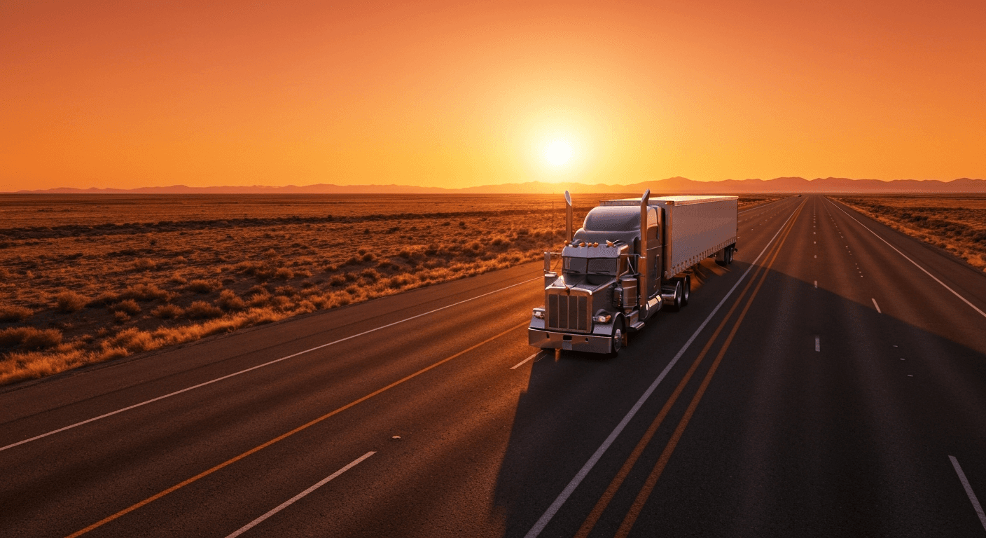 Truck driving on a highway